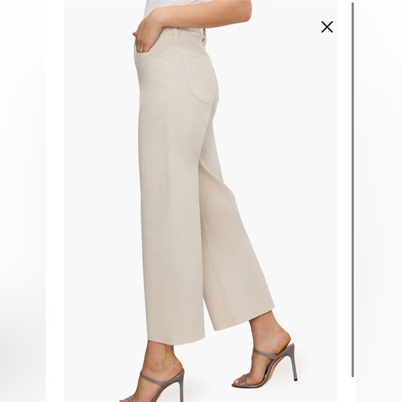 Good American Good Waist Raw Hem High Waist Cropped Palazzo Jeans Sz 14/32 NWT- - Picture 3 of 15